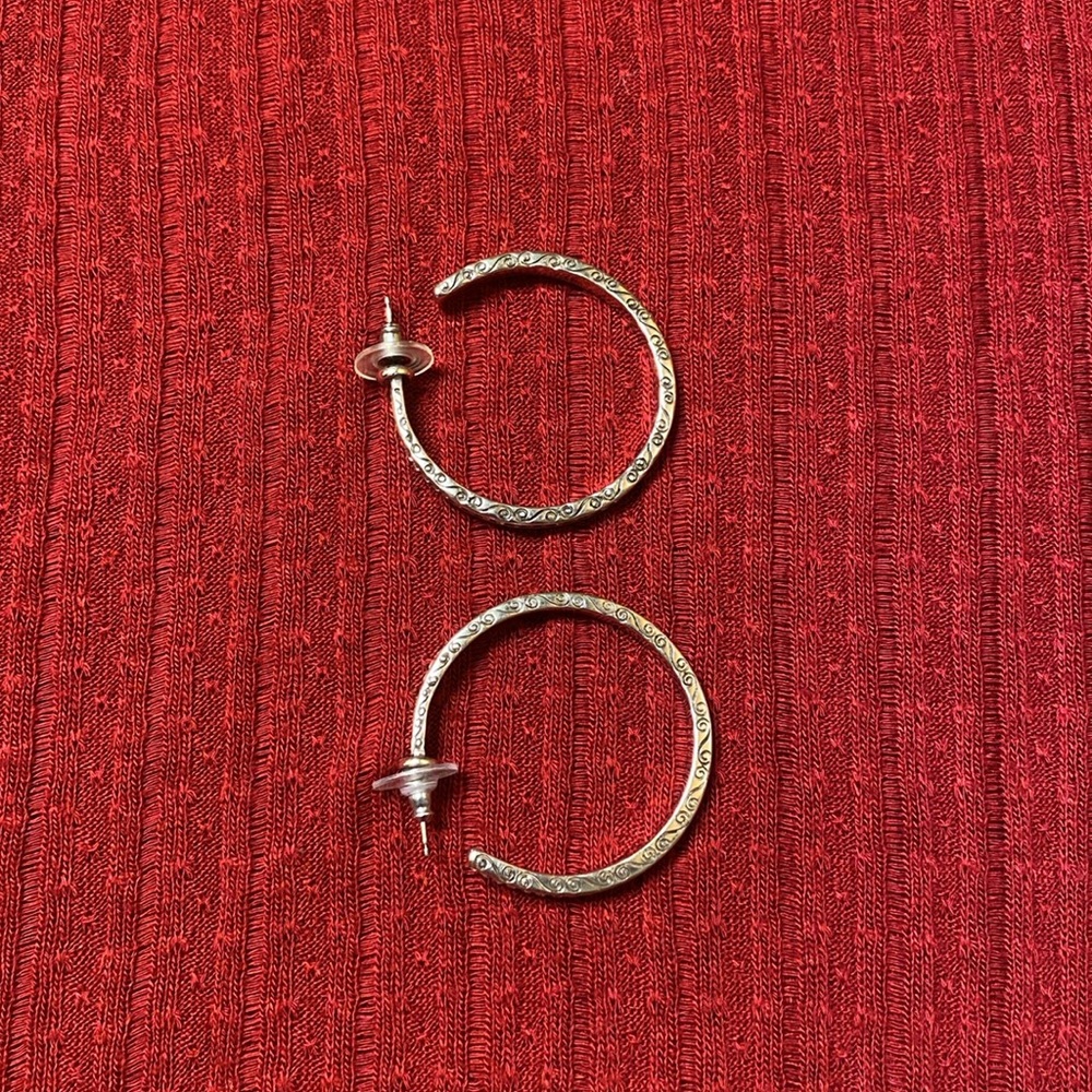 Brighton Pierced Post Hoop Earrings with Crystals - Picture 6 of 13